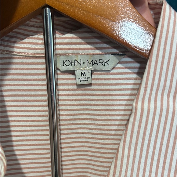 EUC John Mark Blush Striped Button Down Shirt - Picture 2 of 4